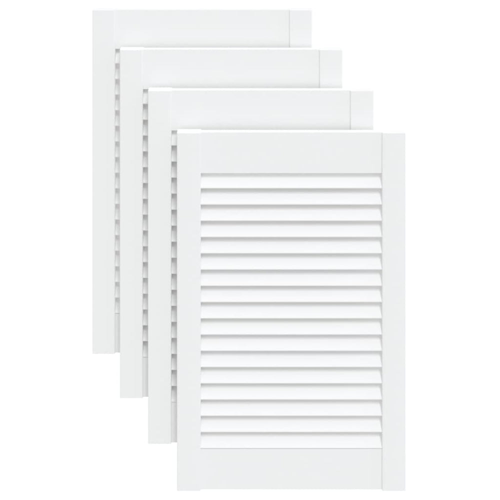 Schranktüren Lamellen-Design 4 Stk Weiß 61,5x39,4 cm Massivholz