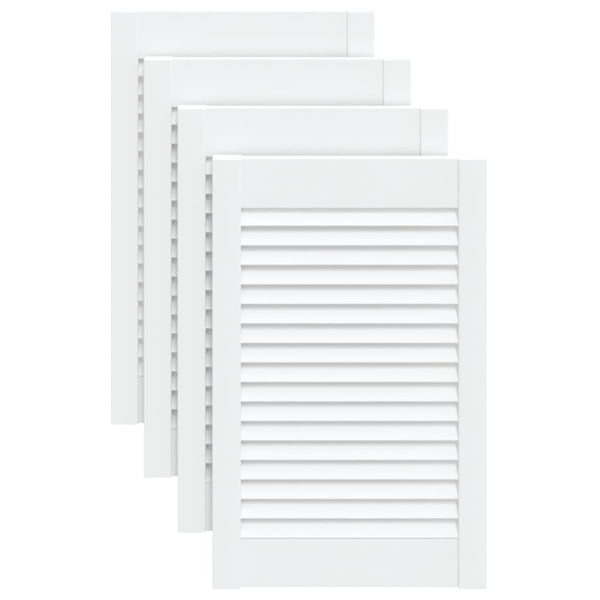Schranktüren Lamellen-Design 4 Stk Weiß 61,5x39,4 cm Massivholz