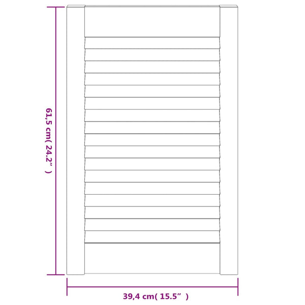 Schranktüren Lamellen-Design 4 Stk Weiß 61,5x39,4 cm Massivholz
