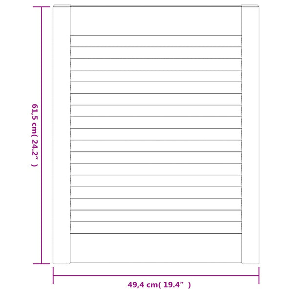 Schranktüren Lamellen-Design 4 Stk Weiß 61,5x49,4 cm Massivholz
