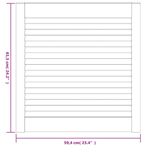 Schranktüren Lamellen-Design 4 Stk Weiß 61,5x59,4 cm Massivholz
