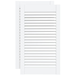 Schranktüren Lamellen-Design 2 Stk. Weiß 69x39,4 cm Massivholz