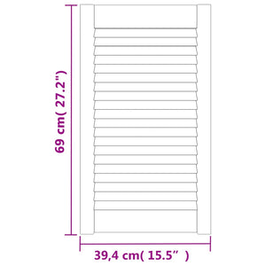 Schranktüren Lamellen-Design 2 Stk. Weiß 69x39,4 cm Massivholz