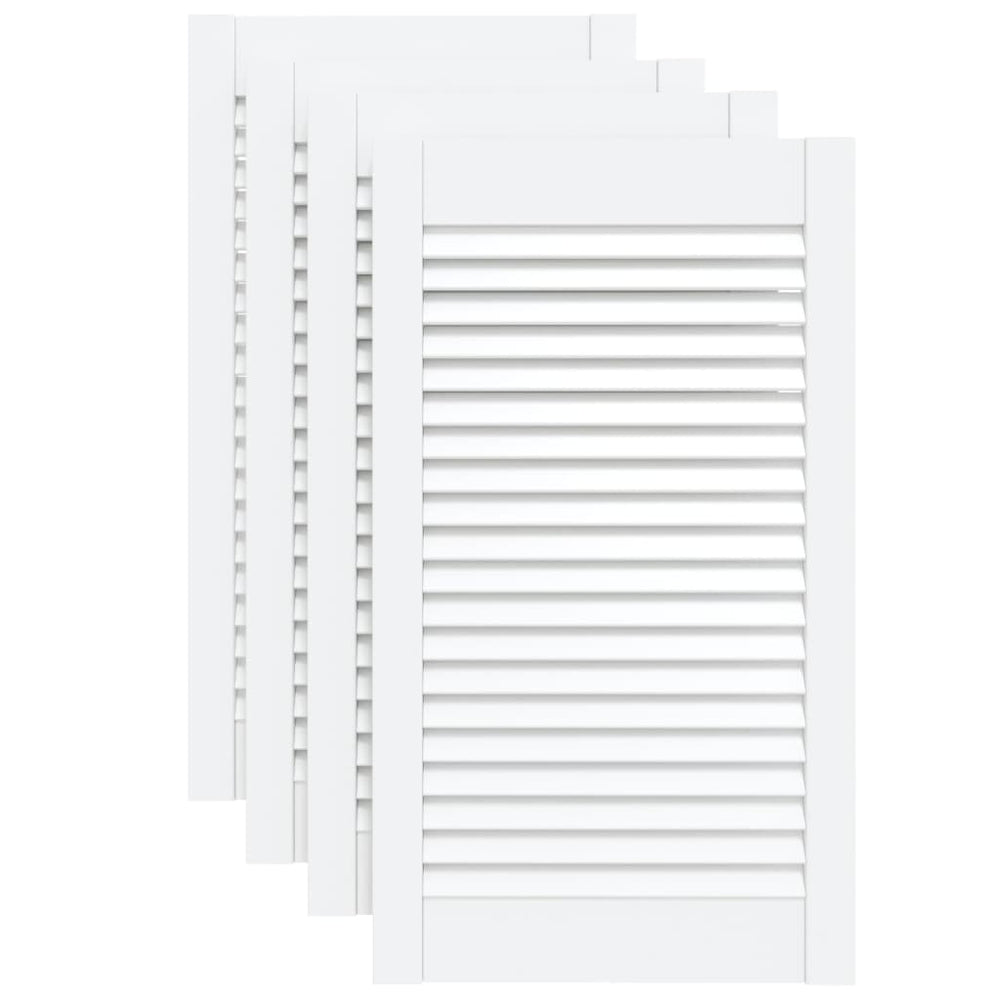 Schranktüren Lamellen-Design 4 Stk. Weiß 69x39,4 cm Massivholz