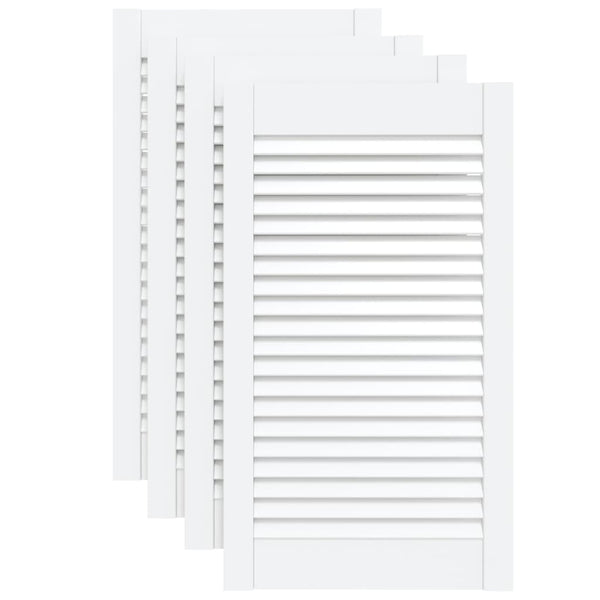Schranktüren Lamellen-Design 4 Stk. Weiß 69x39,4 cm Massivholz