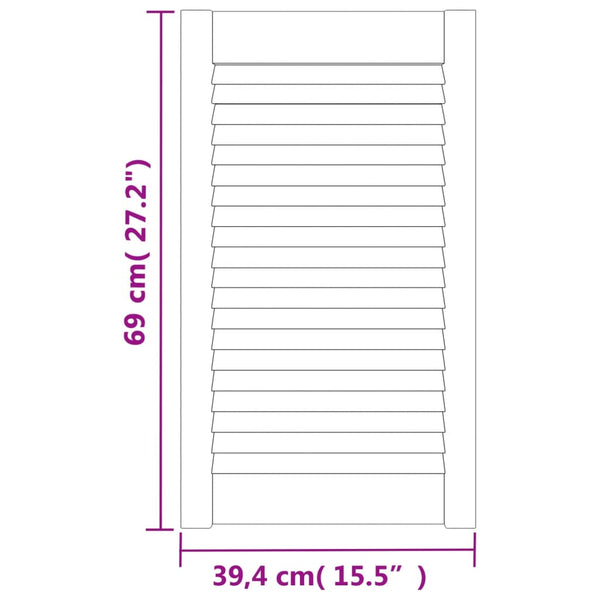 Schranktüren Lamellen-Design 4 Stk. Weiß 69x39,4 cm Massivholz