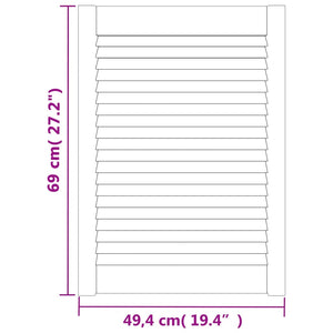 Schranktür Lamellen-Design Weiß 69x49,4 cm Massivholz Kiefer