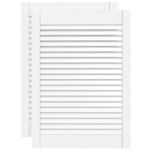 Schranktüren Lamellen-Design 2 Stk. Weiß 69x49,4 cm Massivholz
