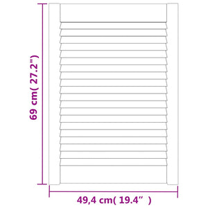 Schranktüren Lamellen-Design 2 Stk. Weiß 69x49,4 cm Massivholz