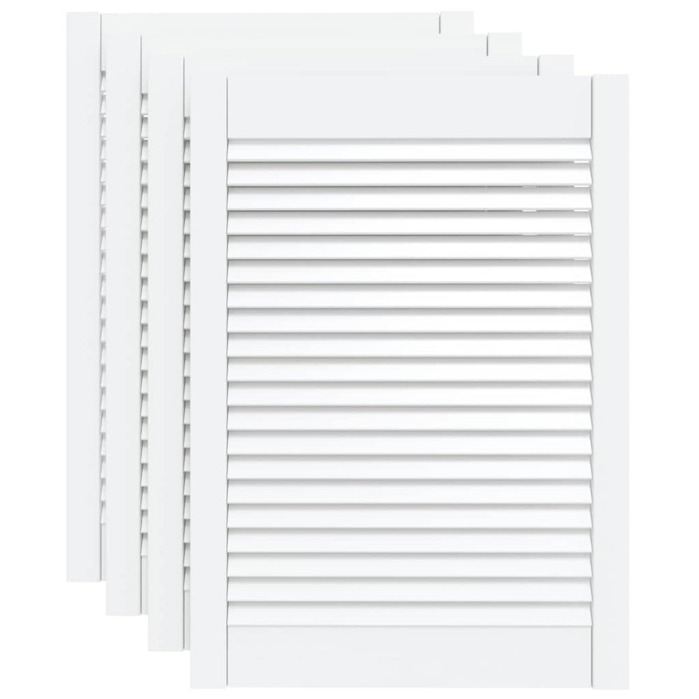 Schranktüren Lamellen-Design 4 Stk. Weiß 69x49,4 cm Massivholz