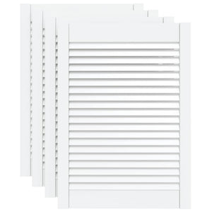 Schranktüren Lamellen-Design 4 Stk. Weiß 69x49,4 cm Massivholz