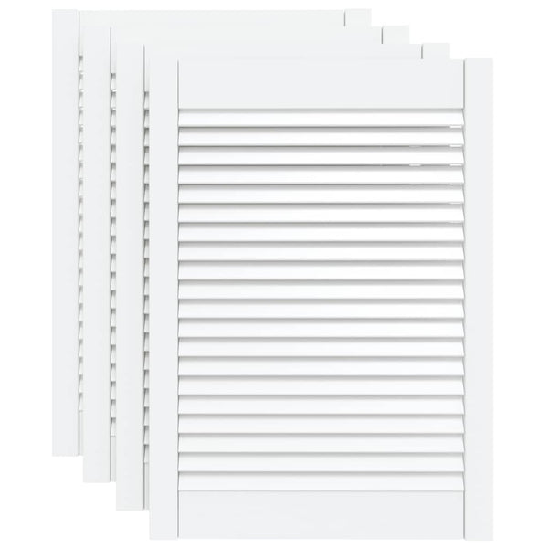 Schranktüren Lamellen-Design 4 Stk. Weiß 69x49,4 cm Massivholz