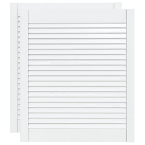 Schranktüren Lamellen-Design 2 Stk. Weiß 69x59,4 cm Massivholz