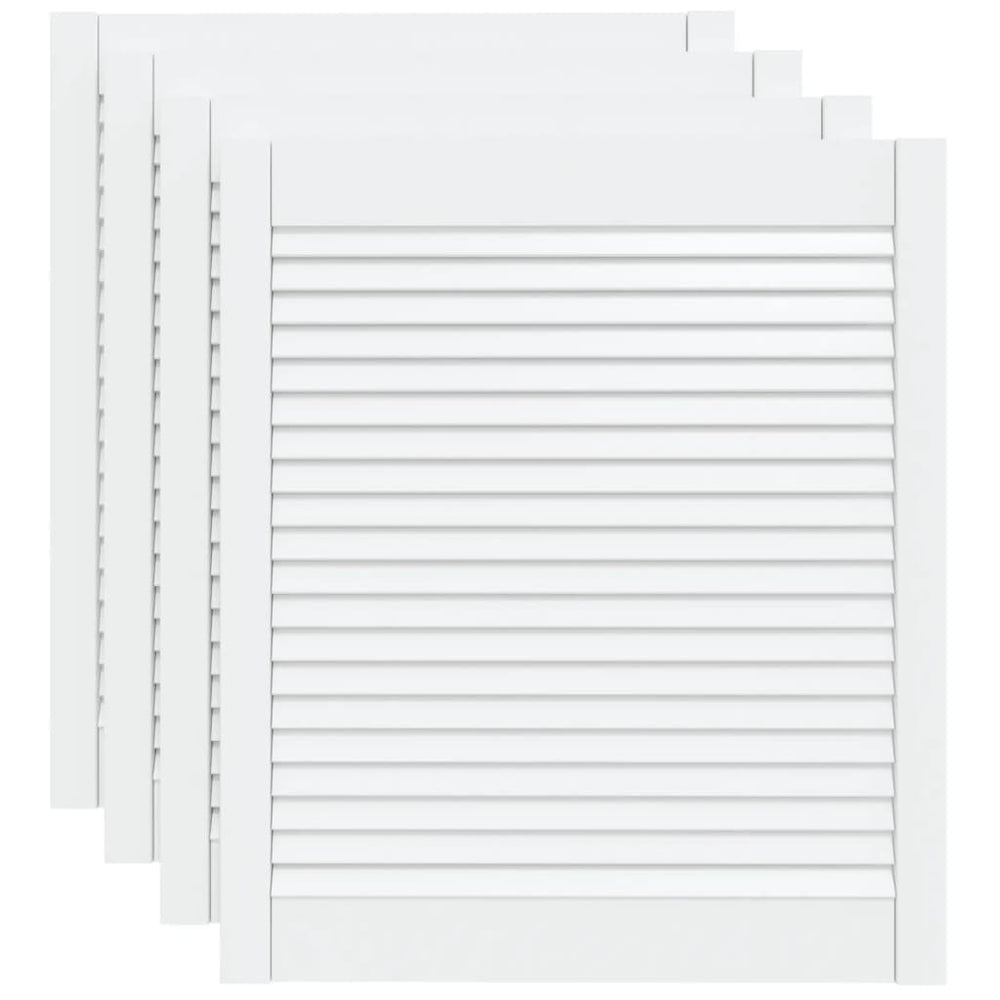 Schranktüren Lamellen-Design 4 Stk. Weiß 69x59,4 cm Massivholz