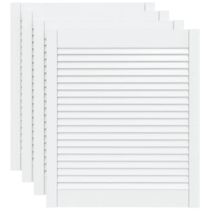 Schranktüren Lamellen-Design 4 Stk. Weiß 69x59,4 cm Massivholz
