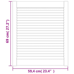 Schranktüren Lamellen-Design 4 Stk. Weiß 69x59,4 cm Massivholz