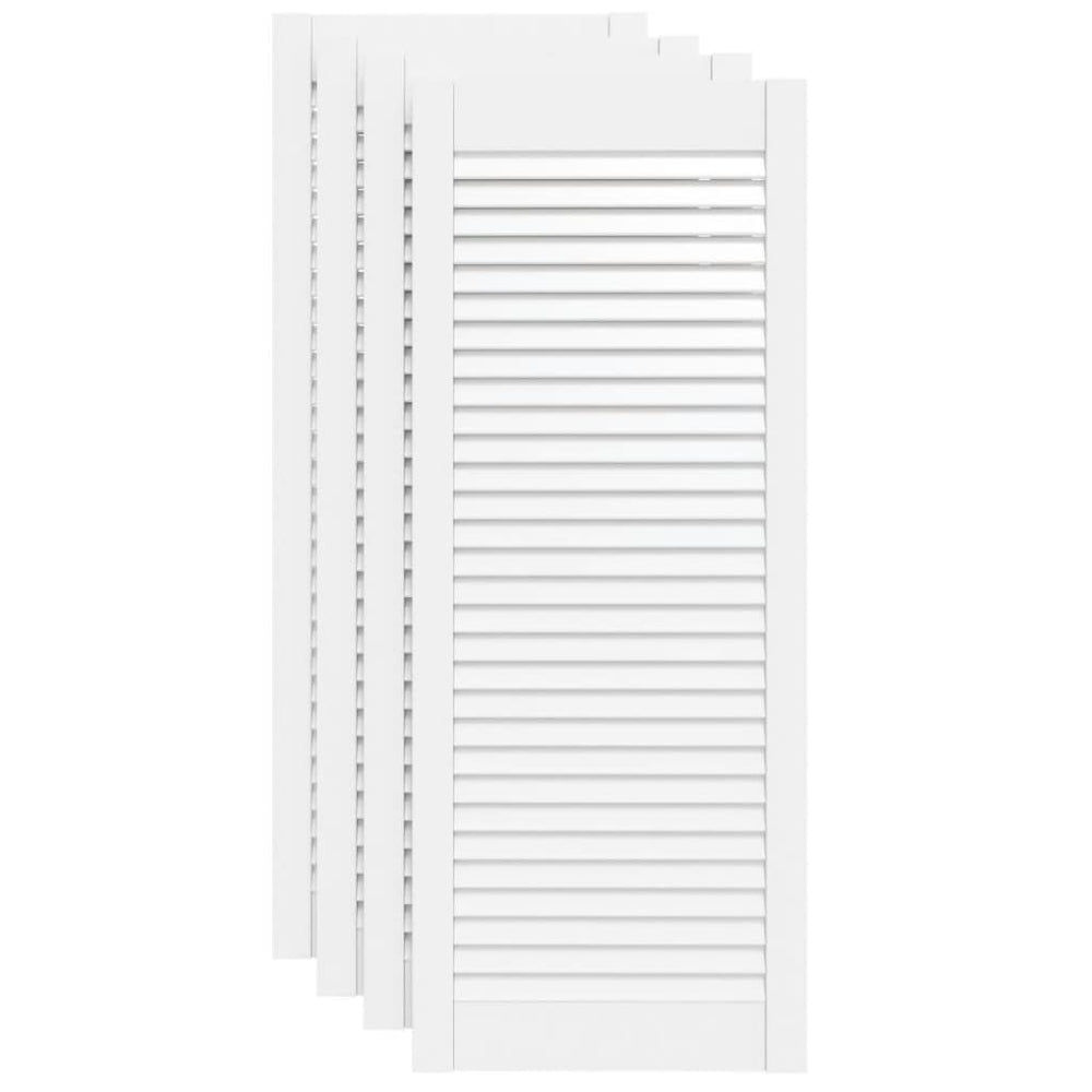 Schranktüren Lamellen-Design 4 Stk Weiß 99,3x39,4 cm Massivholz