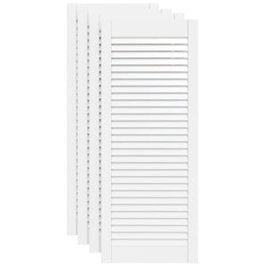 Schranktüren Lamellen-Design 4 Stk Weiß 99,3x39,4 cm Massivholz