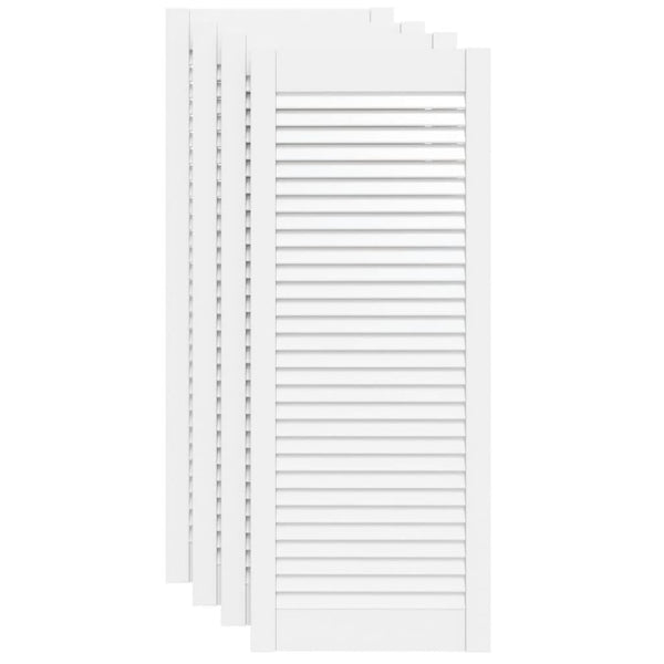 Schranktüren Lamellen-Design 4 Stk Weiß 99,3x39,4 cm Massivholz