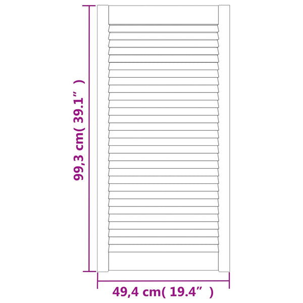 Schranktür Lamellen-Design Weiß 99,3x49,4 cm Massivholz Kiefer