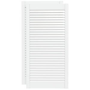 Schranktüren Lamellen-Design 2 Stk Weiß 99,3x49,4 cm Massivholz