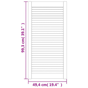 Schranktüren Lamellen-Design 4 Stk Weiß 99,3x49,4 cm Massivholz