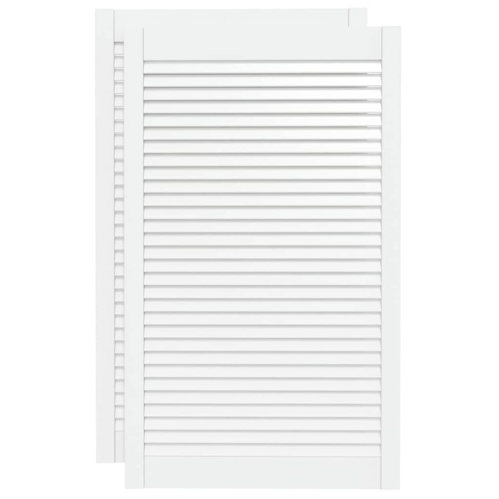 Schranktüren Lamellen-Design 2 Stk Weiß 99,3x59,4 cm Massivholz
