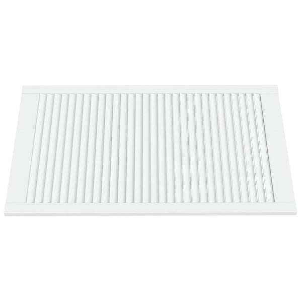 Schranktüren Lamellen-Design 2 Stk Weiß 99,3x59,4 cm Massivholz