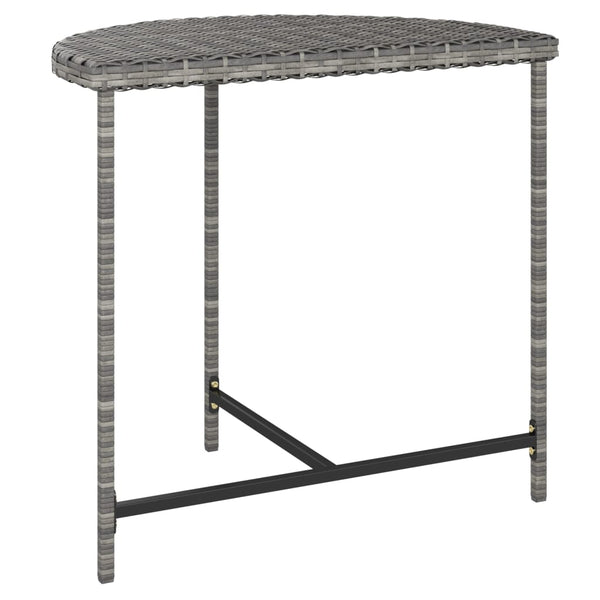 Gartentisch Grau 80x50x75 cm Poly Rattan