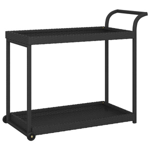 vidaXL Desserte de jardin noir 100x45x83 cm en résine tressée