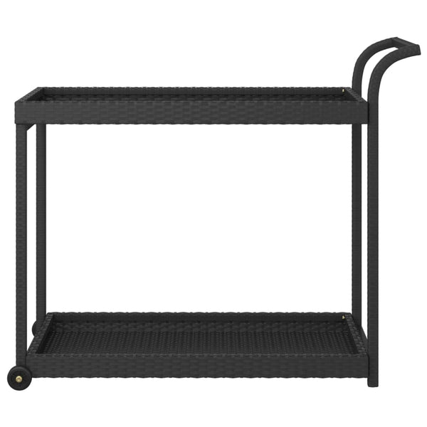 vidaXL Desserte de jardin noir 100x45x83 cm en résine tressée