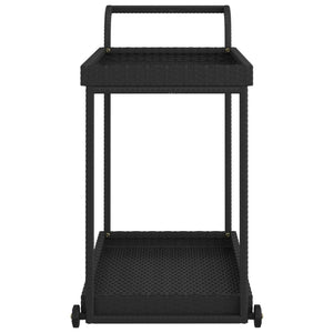 vidaXL Desserte de jardin noir 100x45x83 cm en résine tressée