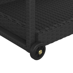 vidaXL Desserte de jardin noir 100x45x83 cm en résine tressée