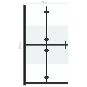 Faltbare begehbare Duschwand Halbmattiertes ESG-Glas 70x190 cm