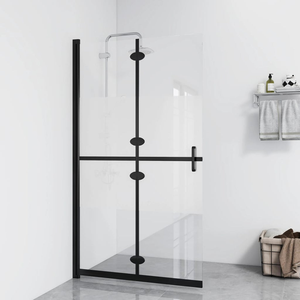 vidaXL Paroi de douche pliable semi-vitrée en verre de sécurité ESG 90x190 cm