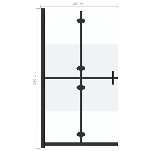 Faltbare begehbare Duschwand Halbmattiertes ESG-Glas 100x190 cm