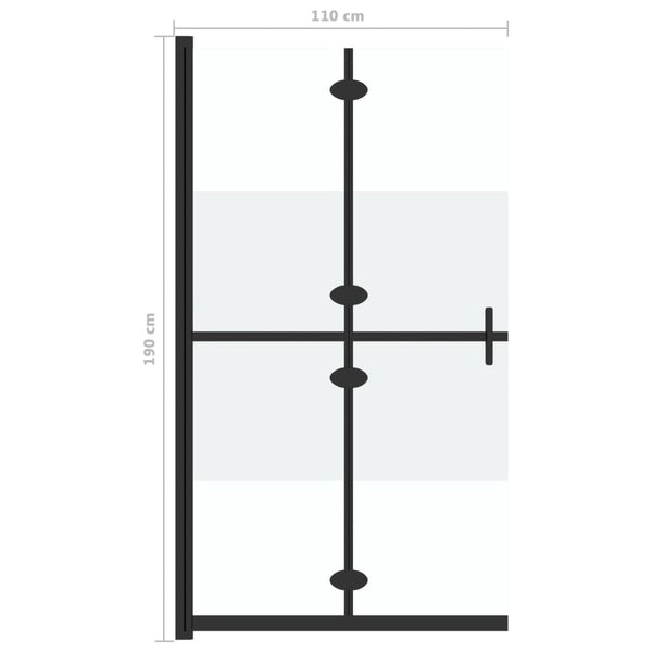 Faltbare begehbare Duschwand Halbmattiertes ESG-Glas 110x190 cm