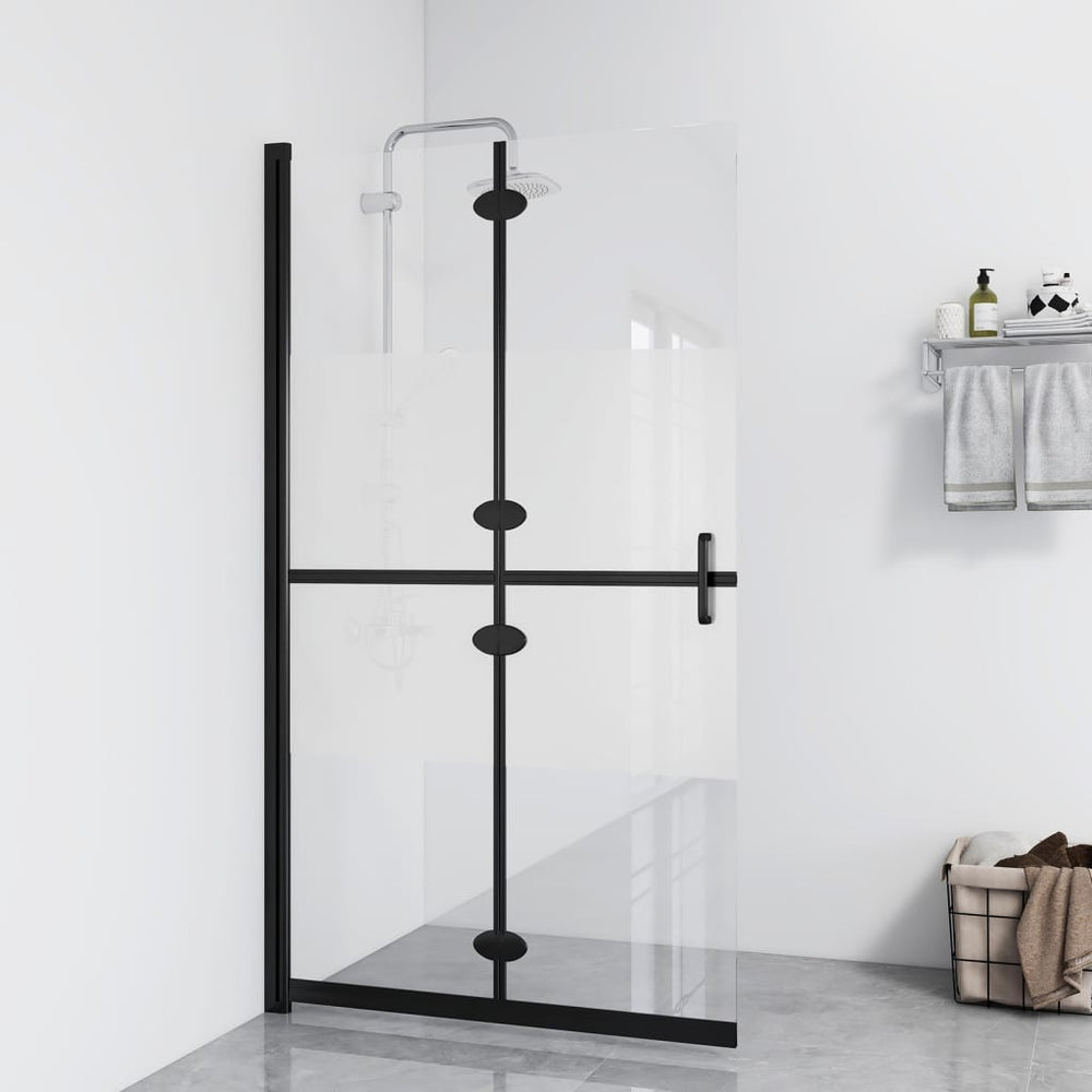 vidaXL Pare-douche pliant en verre trempé semi-givré 110x190 cm