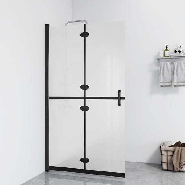 Faltbare begehbare Duschwand ESG-Glas mattiert 100x190 cm