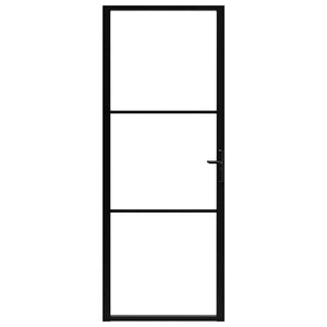 Innentür ESG Glas und Aluminium 76x201,5 cm Schwarz