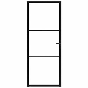 Innentür ESG Glas und Aluminium 93x201,5 cm Schwarz