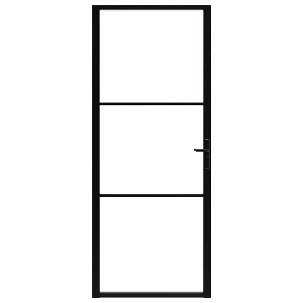 Innentür ESG Glas und Aluminium 93x201,5 cm Schwarz