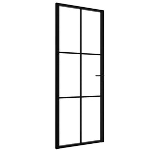 Innentür ESG Glas und Aluminium 76x201,5 cm Schwarz