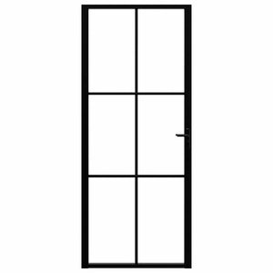 Innentür ESG Glas und Aluminium 83x201,5 cm Schwarz