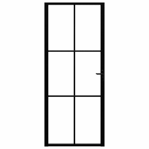 Innentür ESG Glas und Aluminium 83x201,5 cm Schwarz