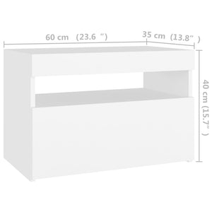 Nachttische LED-Leuchten 2 Stk. Weiß 60x35x40cm Holzwerkstoff