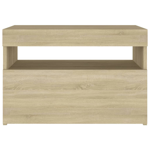 Nachttisch LED-Leuchten Sonoma-Eiche 60x35x40cm Holzwerkstoff