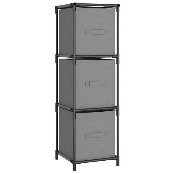Lagerschrank Grau mit 3 Stoffschubladen