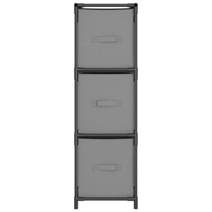 Lagerschrank Grau mit 3 Stoffschubladen