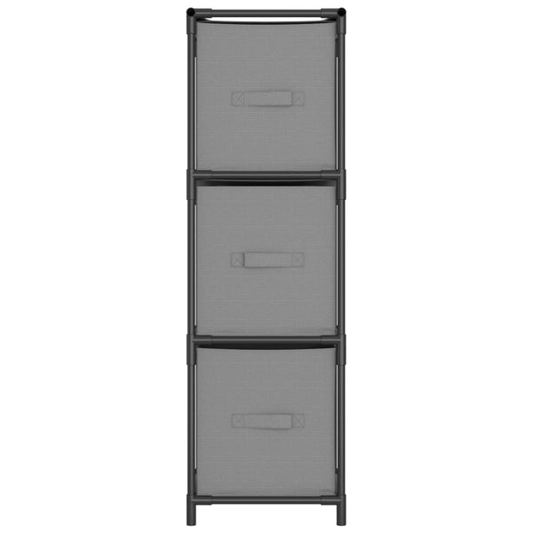 Lagerschrank Grau mit 3 Stoffschubladen